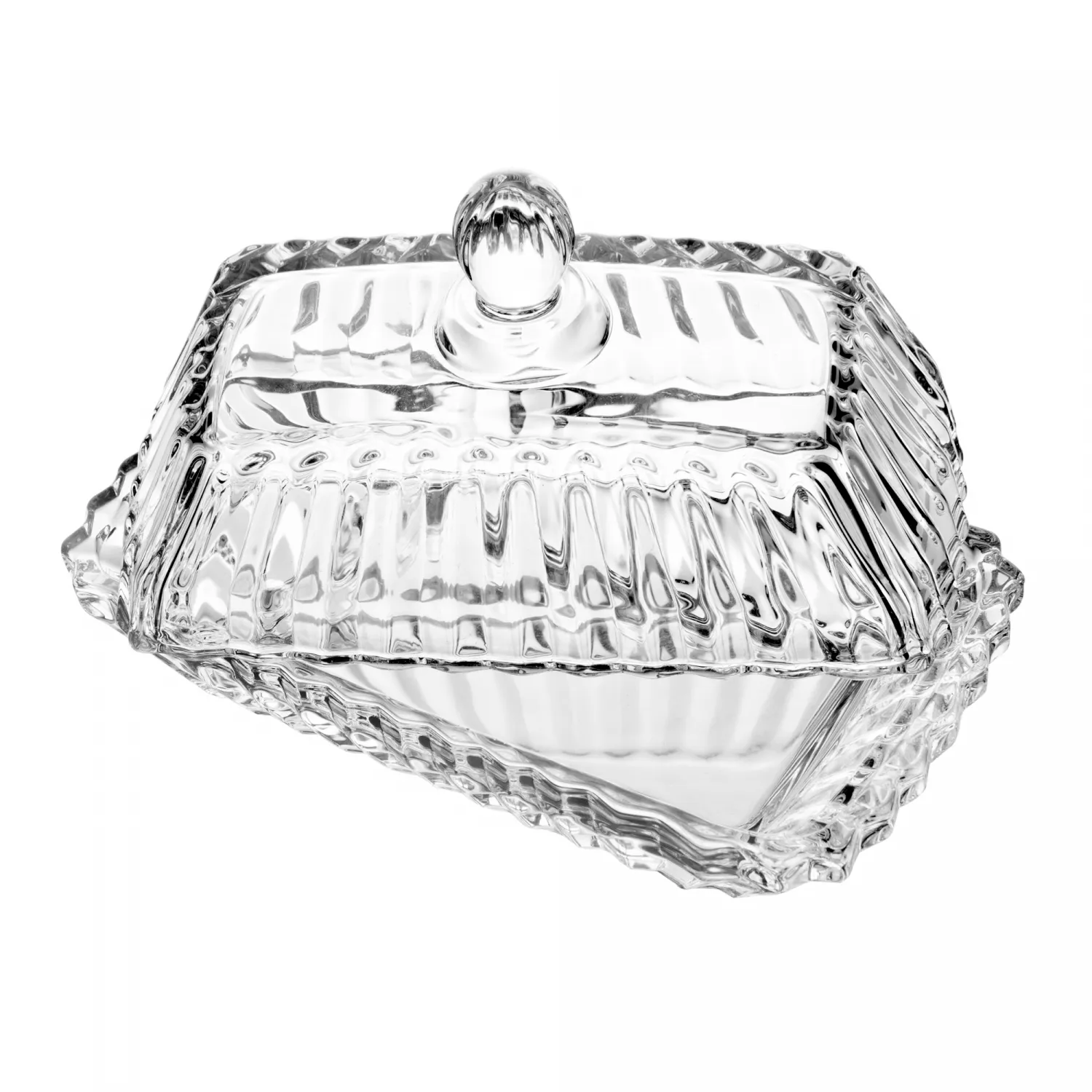 Manteigueira Retangular de Cristal com Tampa Império 17cm x 9cm x 8,5cm - Wolff