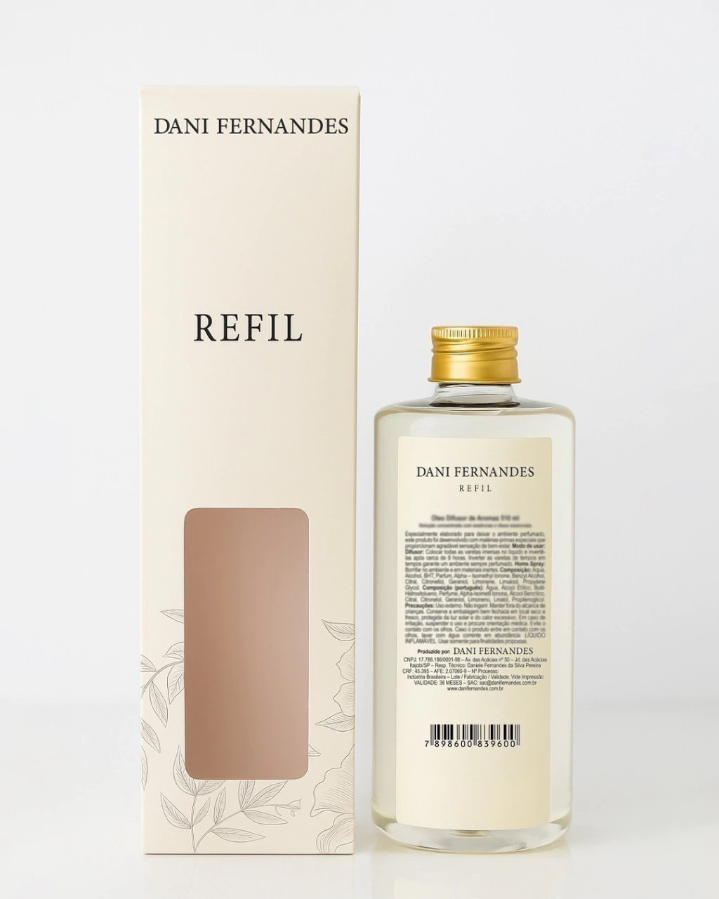 Refil de Difusor Aroma Tênue 510ml Óleo Dani Fernandes